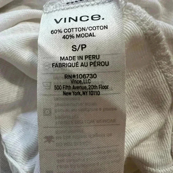 Vince White Henley Top with 3/4 Length Sleeves Size S - Picture 3 of 5